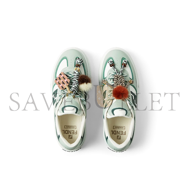 F**di match low top platform shoes in green leather 8e8721ay9nf1to5